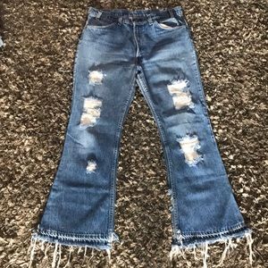 Vintage LEVIS distressed Bell bottoms fits 10